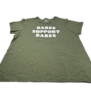Positivi Tees Women's Sz 2X Babes Support Babes Short Sleeve Tee Shirt Green New